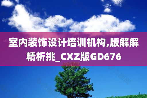 室内装饰设计培训机构,版解解精析挑_CXZ版GD676