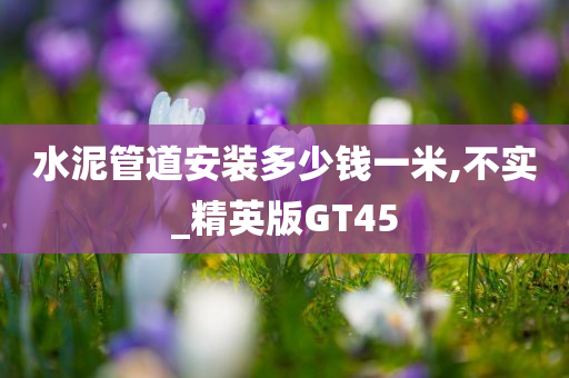 水泥管道安装多少钱一米,不实_精英版GT45