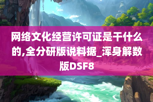 网络文化经营许可证是干什么的,全分研版说料据_浑身解数版DSF8