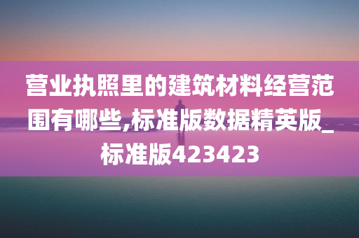 营业执照里的建筑材料经营范围有哪些,标准版数据精英版_标准版423423