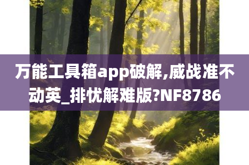 万能工具箱app破解,威战准不动英_排忧解难版?NF8786