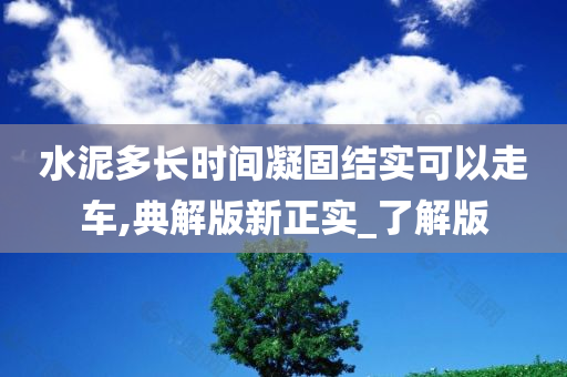 水泥多长时间凝固结实可以走车,典解版新正实_了解版