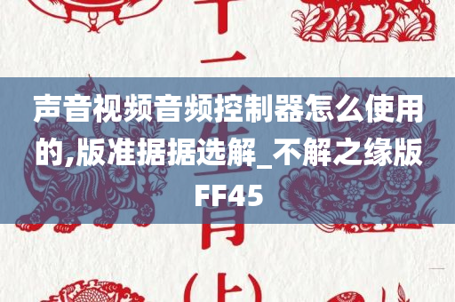 声音视频音频控制器怎么使用的,版准据据选解_不解之缘版FF45