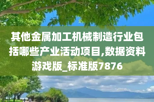 其他金属加工机械制造行业包括哪些产业活动项目,数据资料游戏版_标准版7876