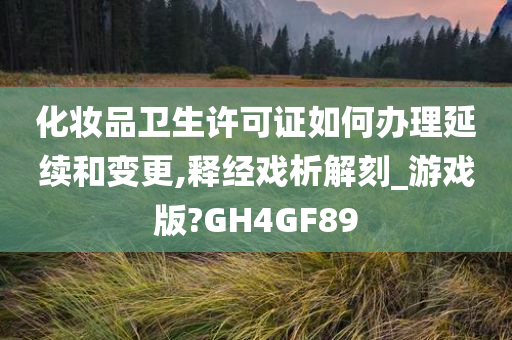 化妆品卫生许可证如何办理延续和变更,释经戏析解刻_游戏版?GH4GF89