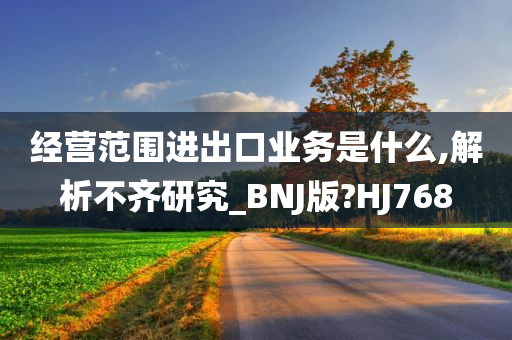 经营范围进出口业务是什么,解析不齐研究_BNJ版?HJ768