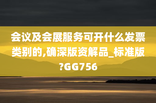 会议及会展服务可开什么发票类别的,确深版资解品_标准版?GG756