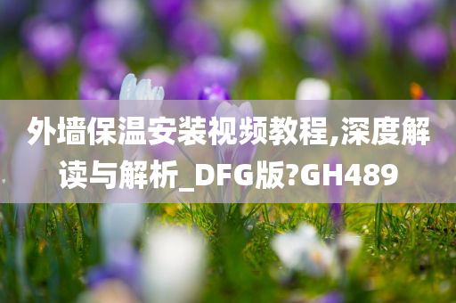 外墙保温安装视频教程,深度解读与解析_DFG版?GH489