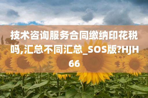 技术咨询服务合同缴纳印花税吗,汇总不同汇总_SOS版?HJH66