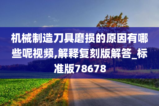 机械制造刀具磨损的原因有哪些呢视频,解释复刻版解答_标准版78678