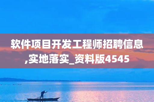 软件项目开发工程师招聘信息,实地落实_资料版4545