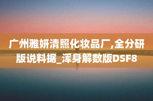 广州雅妍清照化妆品厂,全分研版说料据_浑身解数版DSF8