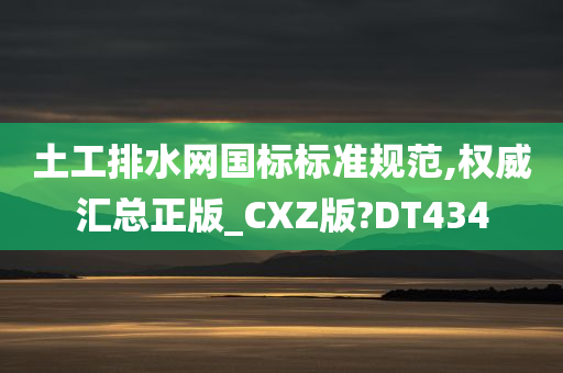 土工排水网国标标准规范,权威汇总正版_CXZ版?DT434