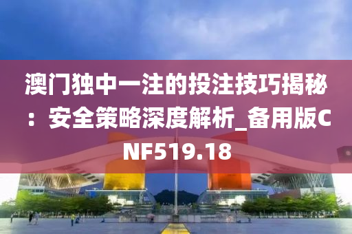 澳门独中一注的投注技巧揭秘：安全策略深度解析_备用版CNF519.18