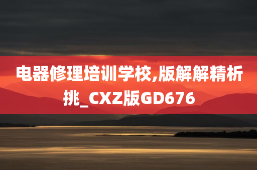 电器修理培训学校,版解解精析挑_CXZ版GD676