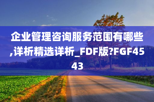 企业管理咨询服务范围有哪些,详析精选详析_FDF版?FGF4543