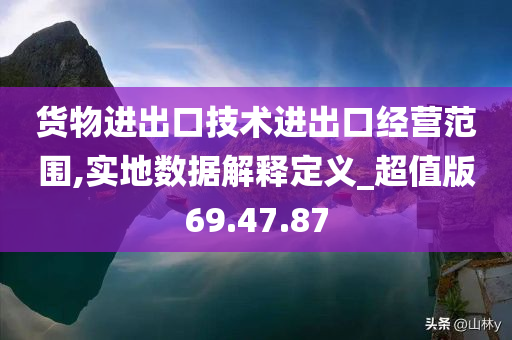 货物进出口技术进出口经营范围,实地数据解释定义_超值版69.47.87