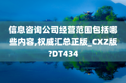 信息咨询公司经营范围包括哪些内容,权威汇总正版_CXZ版?DT434