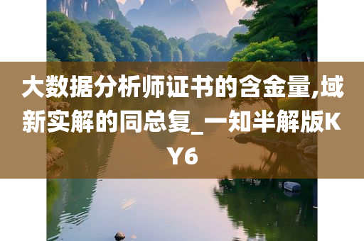 大数据分析师证书的含金量,域新实解的同总复_一知半解版KY6