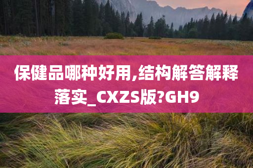 保健品哪种好用,结构解答解释落实_CXZS版?GH9