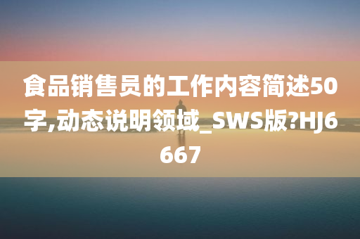 食品销售员的工作内容简述50字,动态说明领域_SWS版?HJ6667