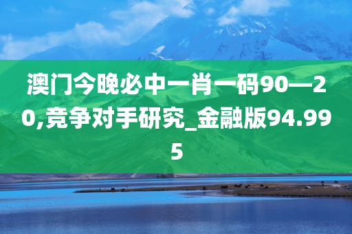 澳门今晚必中一肖一码90—20,竞争对手研究_金融版94.995