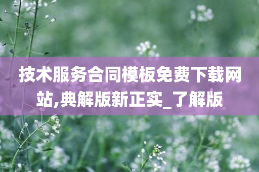 技术服务合同模板免费下载网站,典解版新正实_了解版