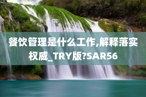 餐饮管理是什么工作,解释落实权威_TRY版?SAR56