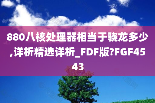 880八核处理器相当于骁龙多少,详析精选详析_FDF版?FGF4543