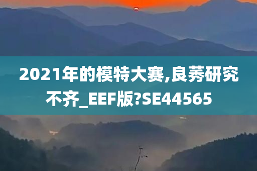 2021年的模特大赛,良莠研究不齐_EEF版?SE44565