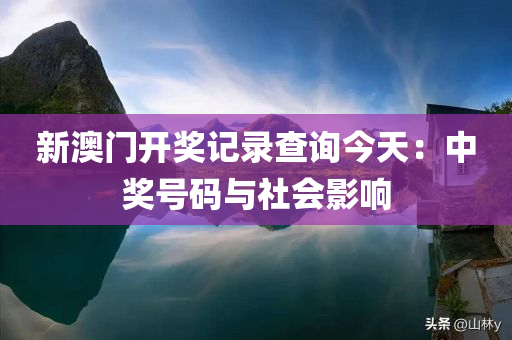 新澳门开奖记录查询今天：中奖号码与社会影响