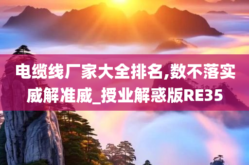 电缆线厂家大全排名,数不落实威解准威_授业解惑版RE35