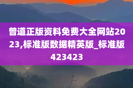 曾道正版资料免费大全网站2023,标准版数据精英版_标准版423423