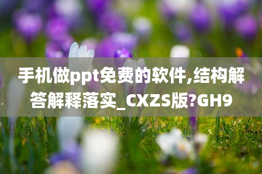 手机做ppt免费的软件,结构解答解释落实_CXZS版?GH9