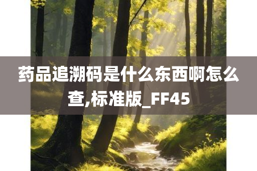 药品追溯码是什么东西啊怎么查,标准版_FF45