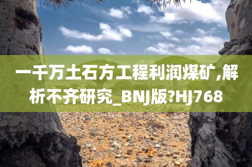 一千万土石方工程利润煤矿,解析不齐研究_BNJ版?HJ768