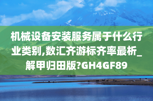 机械设备安装服务属于什么行业类别,数汇齐游标齐率最析_解甲归田版?GH4GF89