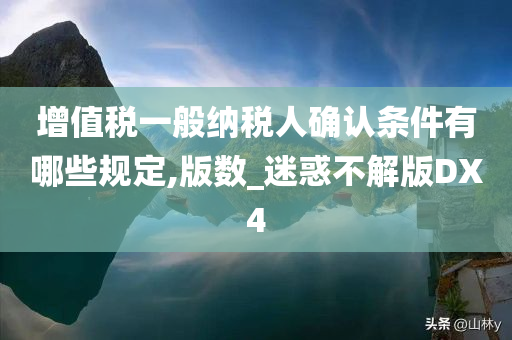 增值税一般纳税人确认条件有哪些规定,版数_迷惑不解版DX4