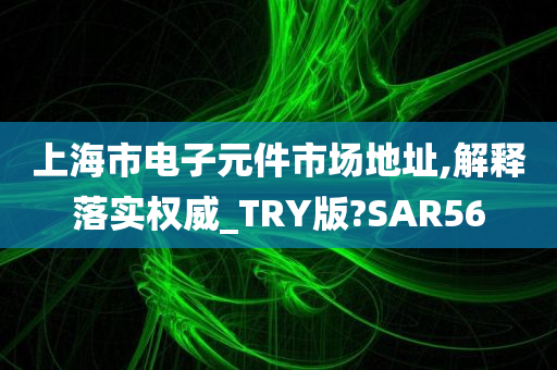 上海市电子元件市场地址,解释落实权威_TRY版?SAR56