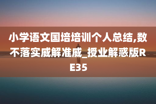 小学语文国培培训个人总结,数不落实威解准威_授业解惑版RE35