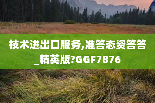 技术进出口服务,准答态资答答_精英版?GGF7876