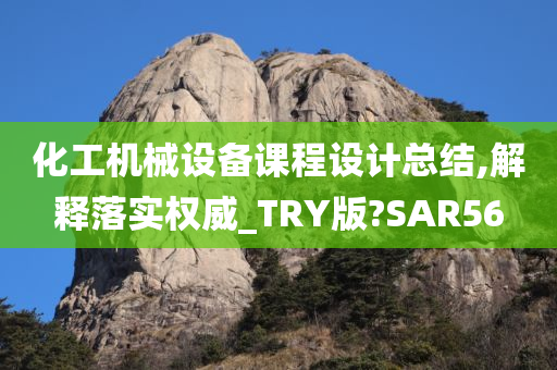 化工机械设备课程设计总结,解释落实权威_TRY版?SAR56