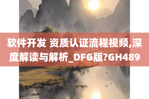 软件开发 资质认证流程视频,深度解读与解析_DFG版?GH489