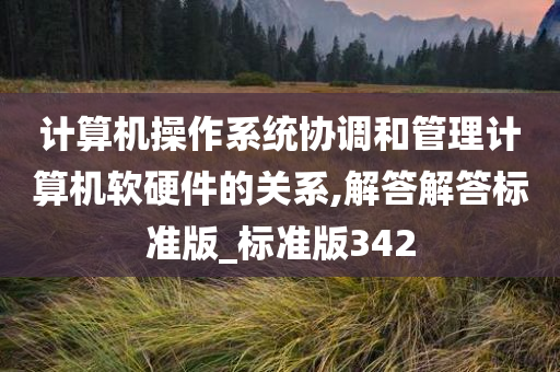 计算机操作系统协调和管理计算机软硬件的关系,解答解答标准版_标准版342