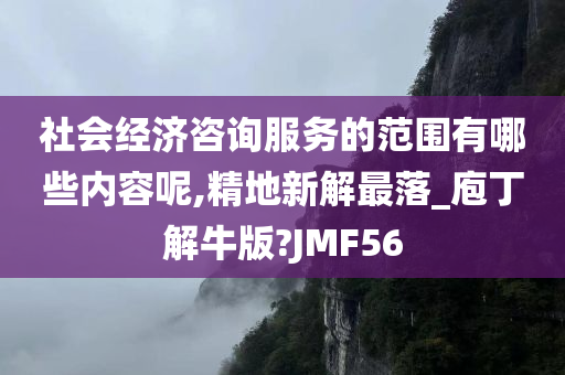 社会经济咨询服务的范围有哪些内容呢,精地新解最落_庖丁解牛版?JMF56