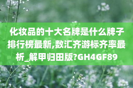 化妆品的十大名牌是什么牌子排行榜最新,数汇齐游标齐率最析_解甲归田版?GH4GF89