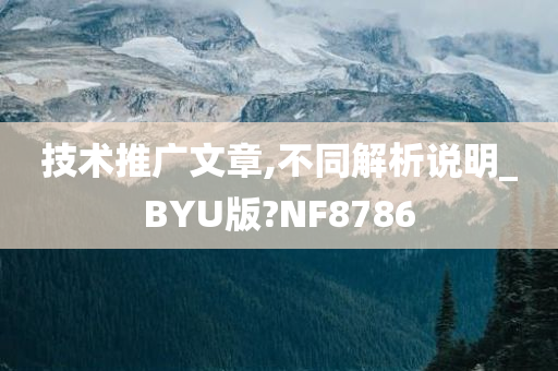 技术推广文章,不同解析说明_BYU版?NF8786