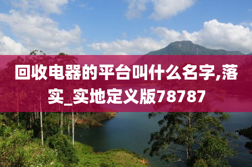 回收电器的平台叫什么名字,落实_实地定义版78787