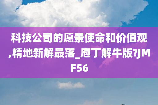 科技公司的愿景使命和价值观,精地新解最落_庖丁解牛版?JMF56