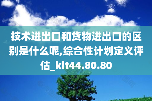 技术进出口和货物进出口的区别是什么呢,综合性计划定义评估_kit44.80.80